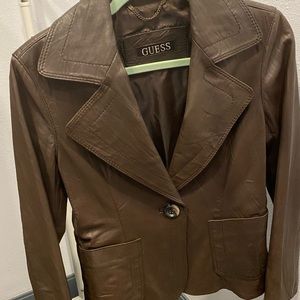 Leather blazer by Guess size MP. Fits more like a small.